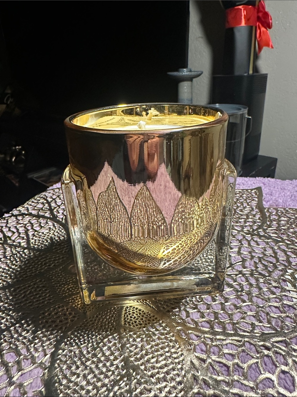 Gold Glass Tealight Holder - Sleek Decorative Votive